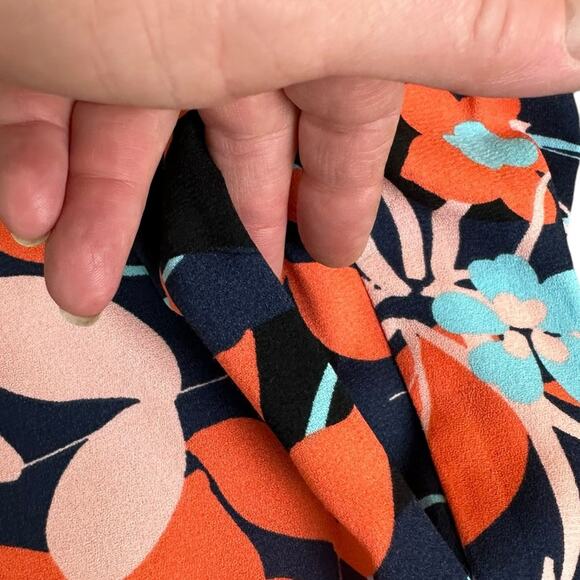 Halogen Wembly Floral Pull On Pant Navy Orange Pink Size XL - Picture 7 of 7